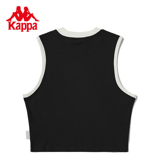 Kappa卡帕吊带背心2023新款女字母印花背心撞色圆领内搭无袖上衣KPDFBVV01K 商品图2