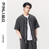 PINLI品立夏季新款圆领短袖衬衣男士提花休闲衬衫B232113010 商品缩略图2