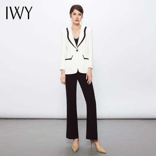 IWY/白色职业西装套装女时尚穿搭套装白色通勤设计感西服新工装C12111+P31355 商品图1