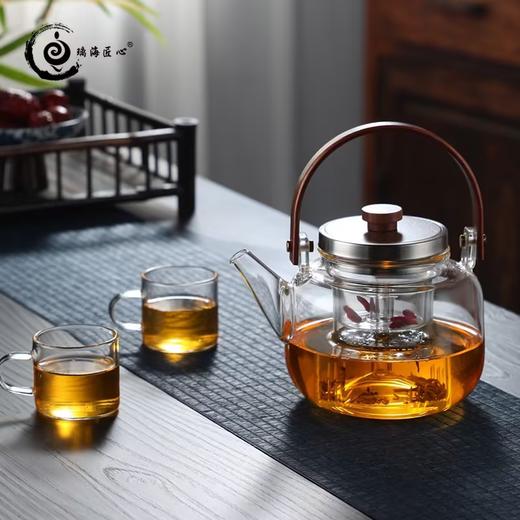 璃海匠心-透明乐栖蒸煮壶1000ML围炉煮茶壶养生泡茶提梁壶碳炉电陶炉家用 商品图4