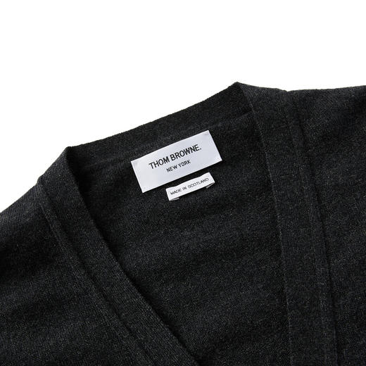 THOM BROWNE 汤姆布朗 男士V领经典四条纹羊绒针织开衫毛衣 MKC001A 00011 商品图3