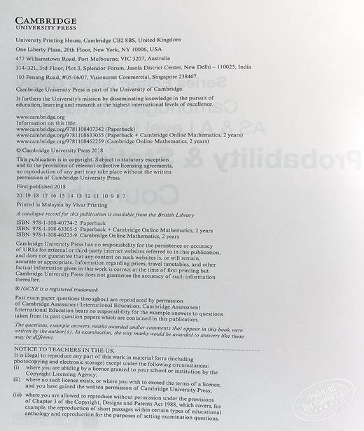 【中商原版】AS & A Mathematics: Probability&Statistics 2 英文原版 剑桥国际教材 商品图8