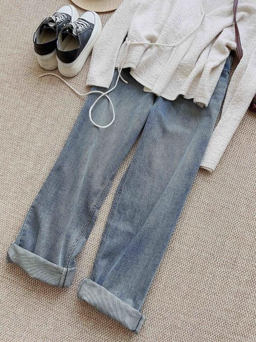 老米优品 / 梦中情裤！韩系男友风 做旧慵懒牛仔裤《背面刺绣桃心❤ 超正！显瘦宽松直筒牛仔裤》帅帅的~~ 无敌显瘦！K230310B 商品图11