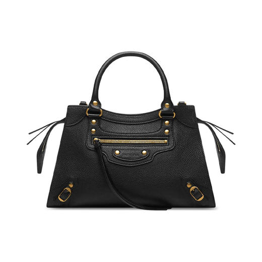 BALENCIAGA 巴黎世家 女士 Neo Classic 黑色粒面小牛皮复古金色配饰小号提挎包 黑色 678629 15Y41 1000 商品图0