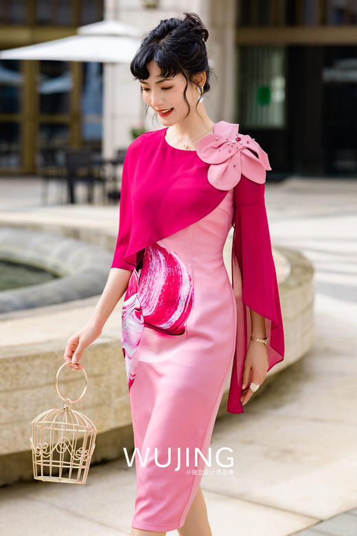 3022037 粉黛胭脂 藕粉色连衣裙 雾境 商品图2