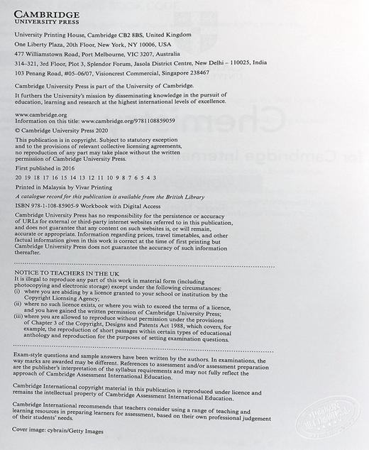 【中商原版】Cambridge International AS ALevel Chemistry Workbook 正版剑桥国际AS ALevel考试化学练习册带线上账号 英文原版 商品图8