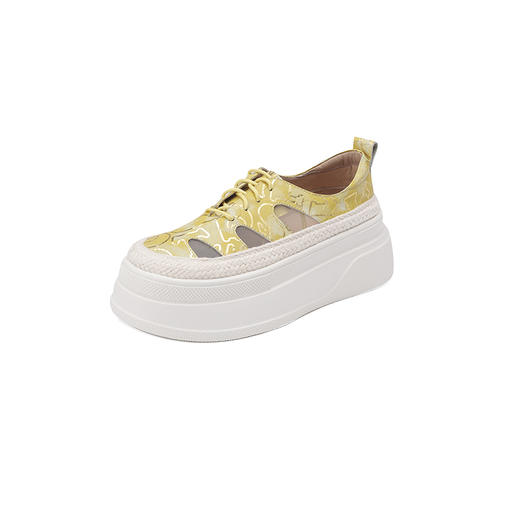 舒适简约，头层牛皮+网纱绑带厚底单鞋TYM-1418 商品图14