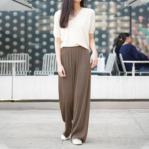 Avann高腰宽松垂感百褶裤 商品图2
