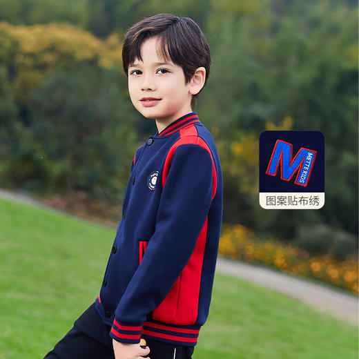 mettekids儿童外套春秋新款棒球服童装中大男童运动休闲立领夹克 商品图0