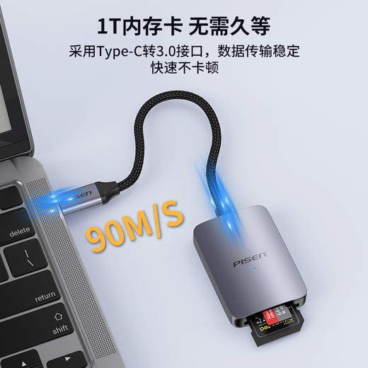 品胜 Type-C转3.0 SD/TF 二合一读卡器支持MACOS /WINDOWS/LINUX等多系统 商品图5