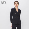 IWY/藏青色职业西装套装女修身西装藏青色双排扣白领通勤工作服C11355+P11356 商品缩略图3