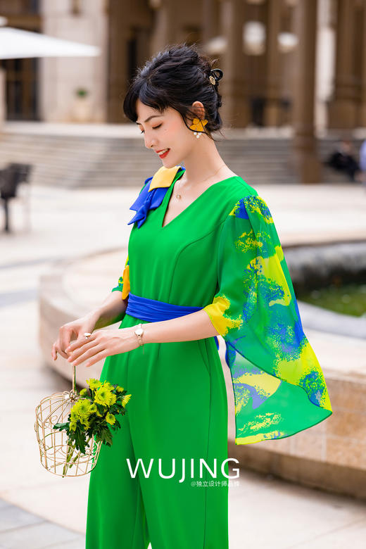 3022117 青山远黛 阳春绿连体裤 雾境 商品图2