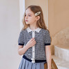 mettekids女童短袖t恤中大童春夏童装上衣儿童洋气条纹针织开衫 商品缩略图3