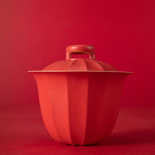 万仟堂 | 鸿运高照02·盖碗 茶具 国风陶瓷灯笼朱漆釉盖碗 礼品专供 朱漆釉 商品图2