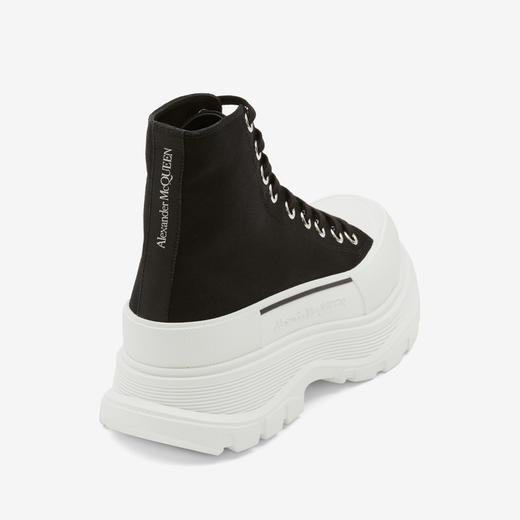 ALEXANDER MCQUEEN 亚历山大.麦昆 男士棉质字母徽标 Tread Slick 系带高帮休闲运动鞋 黑色 705659 W4MV2 1070 商品图2