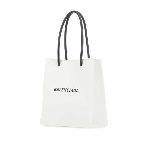 BALENCIAGA 巴黎世家 女士小牛皮字母徽标印花提挎包 白色 597858 0AI2N 9000 商品图1