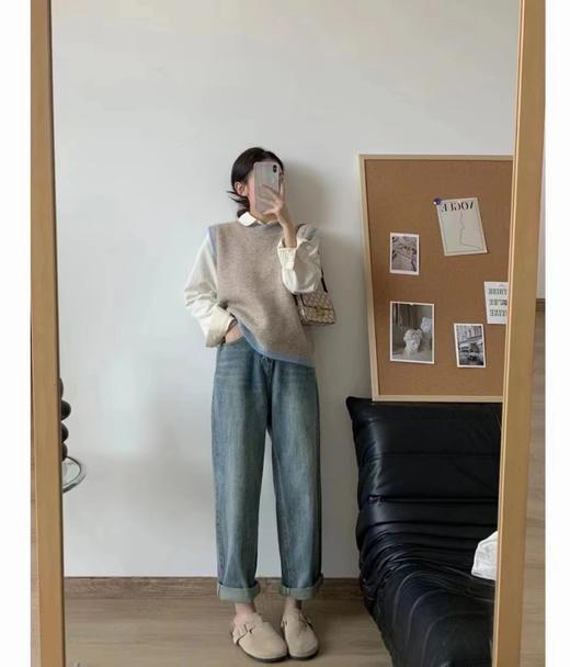 老米优品 / 梦中情裤！韩系男友风 做旧慵懒牛仔裤《背面刺绣桃心❤ 超正！显瘦宽松直筒牛仔裤》帅帅的~~ 无敌显瘦！K230310B 商品图4