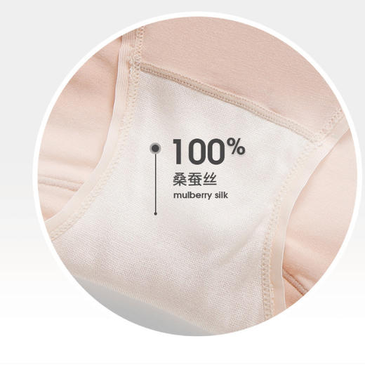 【团！桃内经典款 3条送1条！】升级款桑蚕丝里裆 买三条送1条。蚕丝里裆女士内裤3条装 / 文胸套装【干爽柔软 舒适柔软】 弹力柔滑 舒适轻薄 女士内裤文胸 商品图1