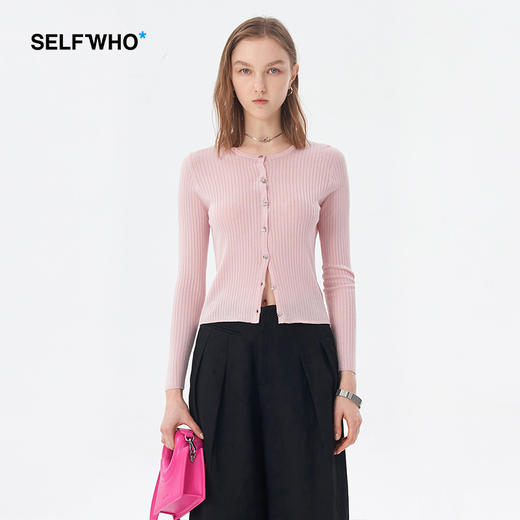 Self Who2023夏装新品莱赛尔纤维圆领针织衫开衫外搭空调衫防晒服 商品图1