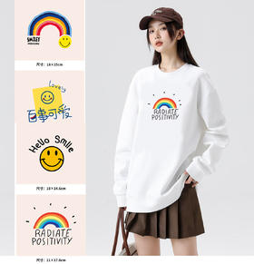 百事可乐个性文字笑脸彩虹衣服热转印烫画贴卡通T恤用2023新款潮