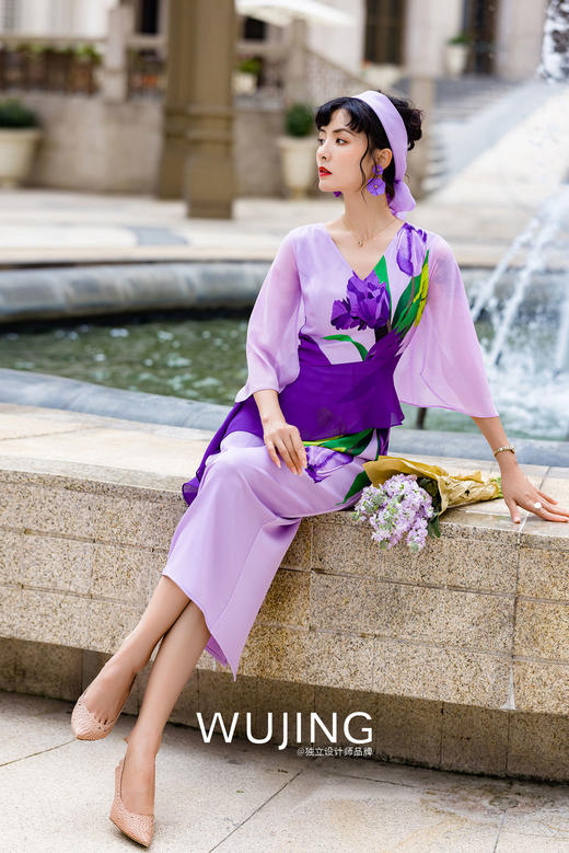 3022030 紫露幽香 郁金香紫连衣裙 雾境 商品图4