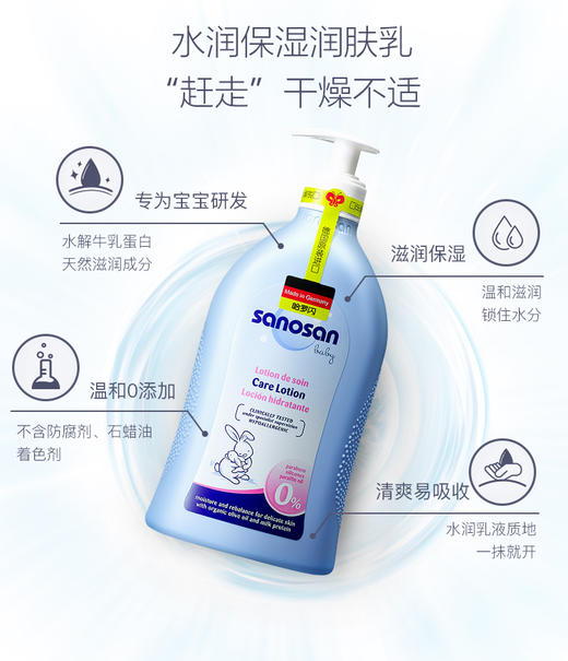 【中欧班列精选】德国哈罗闪婴幼儿倍润护肤乳 原装进口婴儿润肤乳 500ml/200ml/50ml/瓶 商品图1
