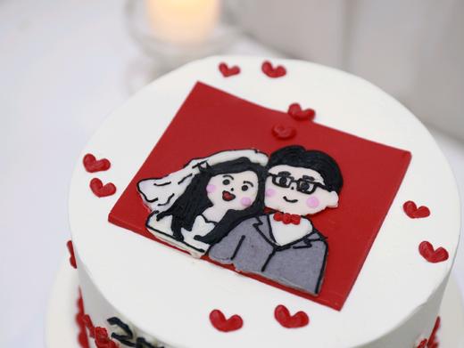 结婚领证纪念日手绘蛋糕 商品图1