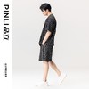 PINLI品立夏季新款圆领短袖衬衣男士提花休闲衬衫B232113010 商品缩略图3