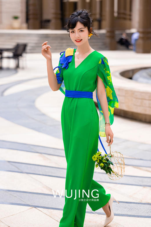 3022117 青山远黛 阳春绿连体裤 雾境 商品图0