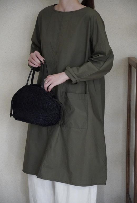 （6折）g军绿色口袋圆领衬衣 商品图4