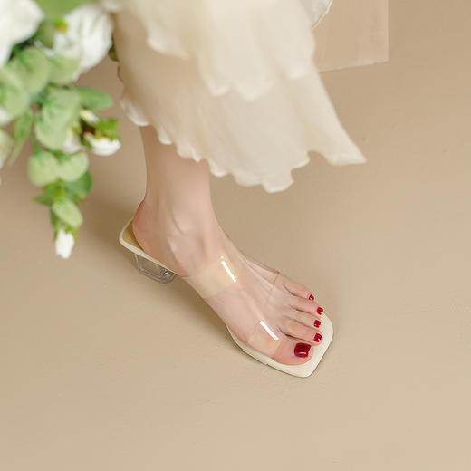 优雅百搭，超厚踩屎感透明凉鞋SR540-2 商品图2