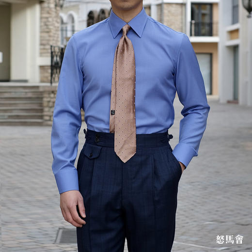 Reda Active 澳洲美丽诺羊毛蓝色意式工艺衬衫 商品图0