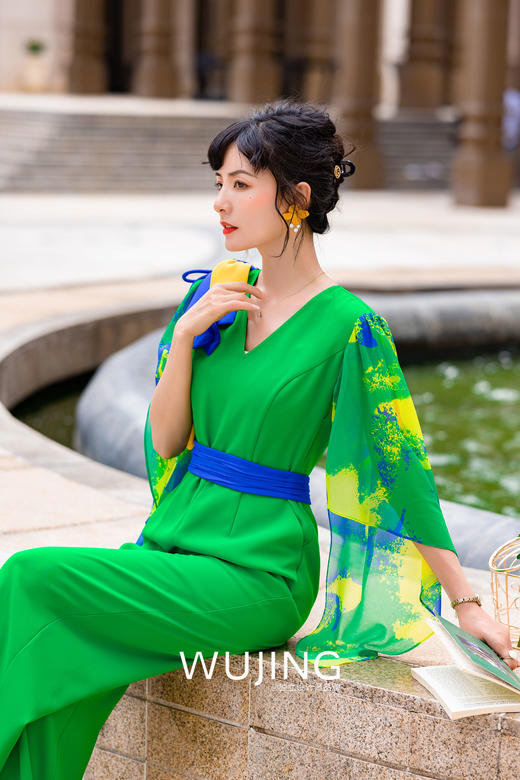 3022117 青山远黛 阳春绿连体裤 雾境 商品图5