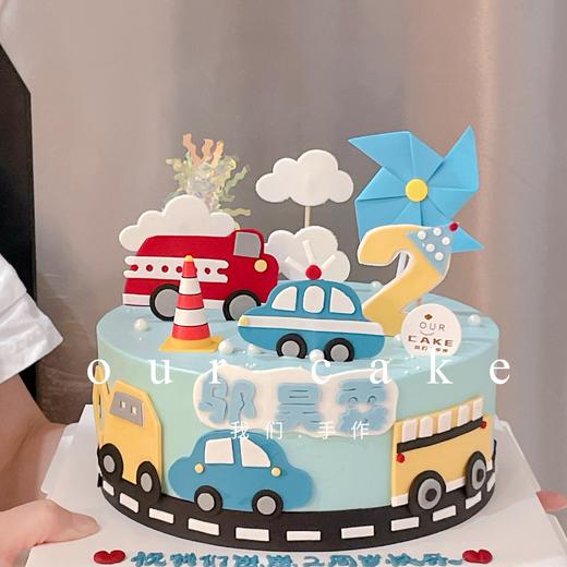 小朋友爱的车车蛋糕（纯手工制作配件，最少提前2天预定）-低糖处理无添加 商品图2