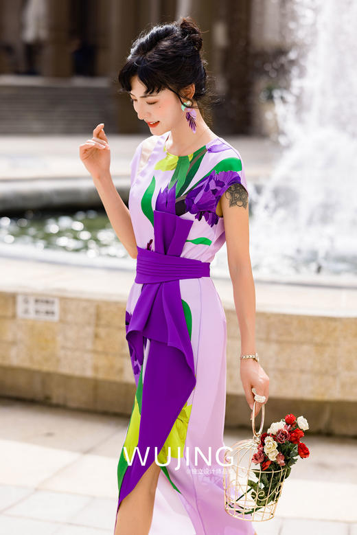 3022033 紫露幽香 郁金香紫连衣裙 雾境 商品图5