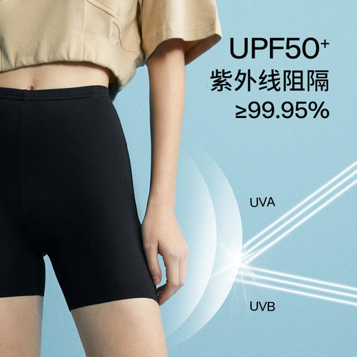 U+EMXEE嫚熙女士三分安全打底裤女春夏女秋防走光收腹微喇鲨鱼裤 商品图4