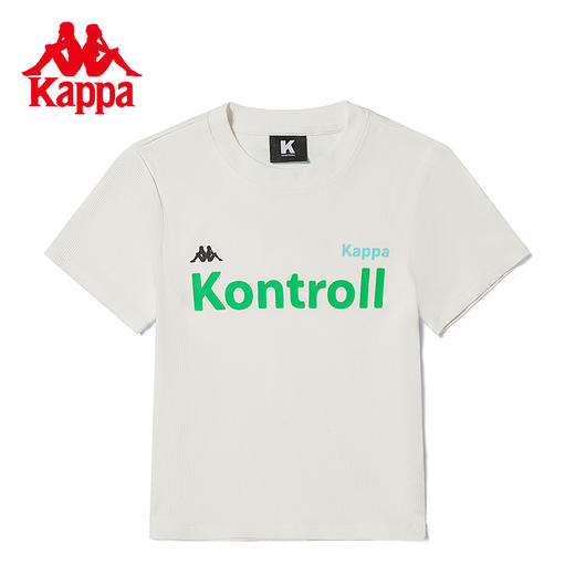 Kappa卡帕短袖2023新款女运动T恤休闲字母印花半袖夏圆领短袖KPDFBTD03K 商品图0