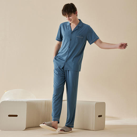 【两套减十元】超喜欢！裸感巨舒服，不易变形、不易起球，还带弹力，棉+莫代尔黄金配比！-男女款长袖短袖套装家居服 商品图8