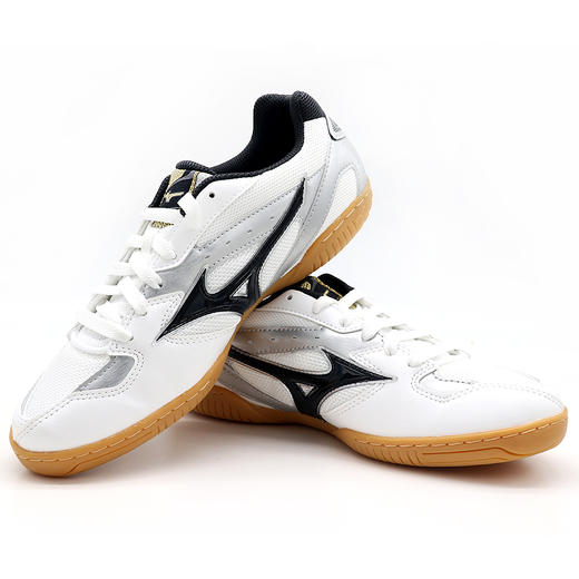 美津浓Mizuno 81GA183009 专业乒乓球运动鞋 白/黑/银色 商品图0