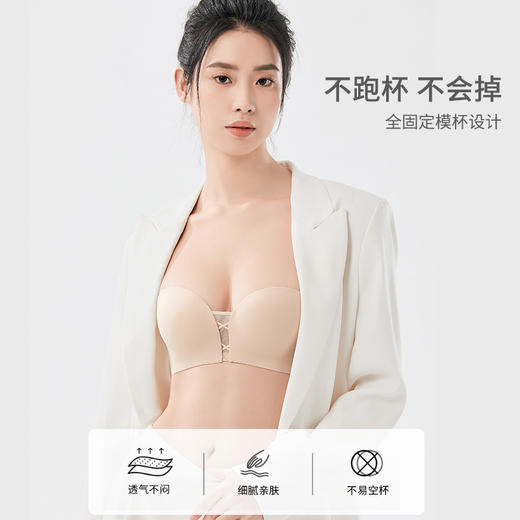【无肩带内衣】熳洁儿 时尚百搭内衣抹胸款防滑免肩带光面小胸显大文胸23261513 商品图1