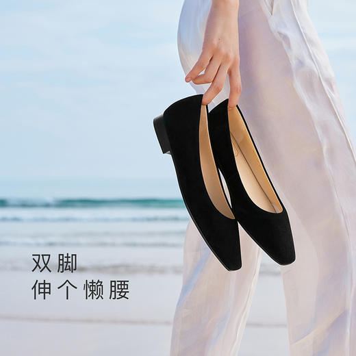 【黑糖布蕾】7or9 羊皮平底鞋 舒适百搭方头单鞋 商品图1