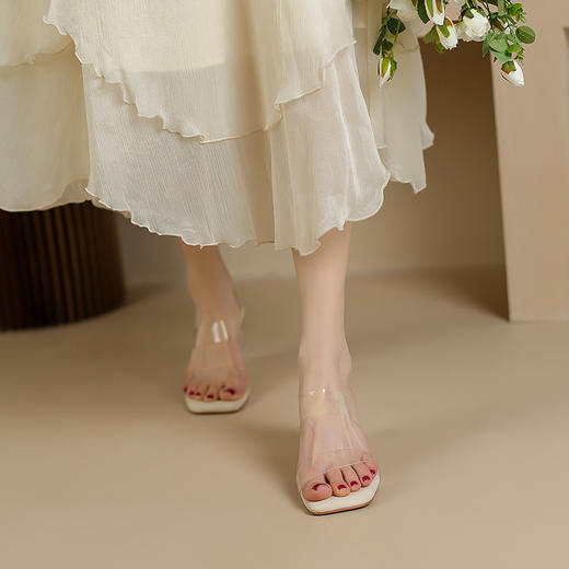 优雅百搭，超厚踩屎感透明凉鞋SR540-2 商品图6