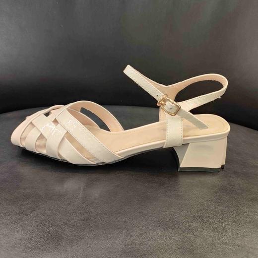 lfgj BM203中粗跟设计感小众镂空编织包头女凉鞋 商品图1