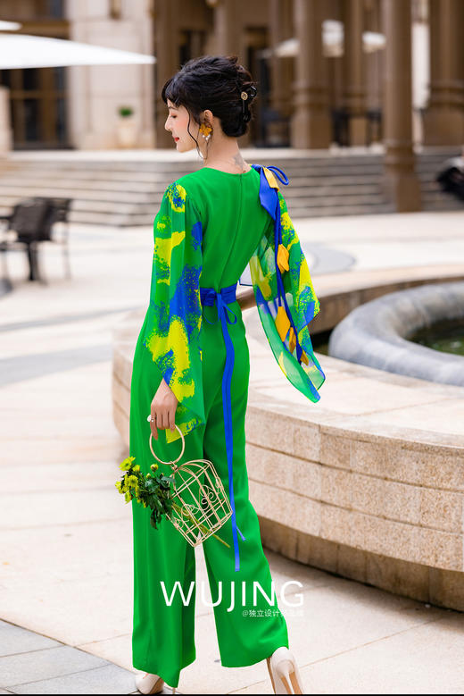 3022117 青山远黛 阳春绿连体裤 雾境 商品图4