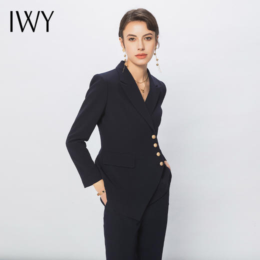 IWY/藏青色职业西装套装正式场合高端商务正装修身气质工作服女C10407+P31356 商品图3