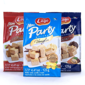 意大利爱利地迷你榛子/香草味威化饼125g 五层华夫四层夹心口味丰富 150300/050484