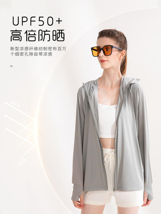 【为思礼】原纱型防晒衣UPF50+冰感夏季冰丝男女同款外套防晒服 商品图0