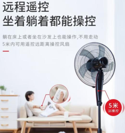 Midea五叶家用智能遥控落地扇大风量立式电风扇节能科技风电扇遥控定时风扇 FS40-13ER 商品图1