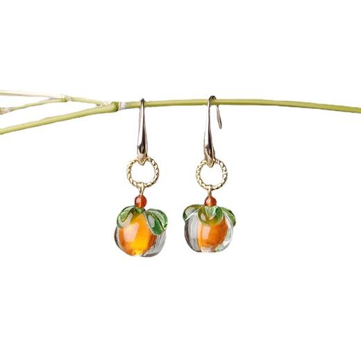 琉璃柿子耳环柿柿如意小耳坠 商品图4