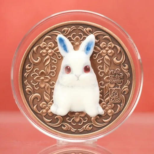 【预定】2023兔年生肖“瓷器”紫铜纪念币 商品图0